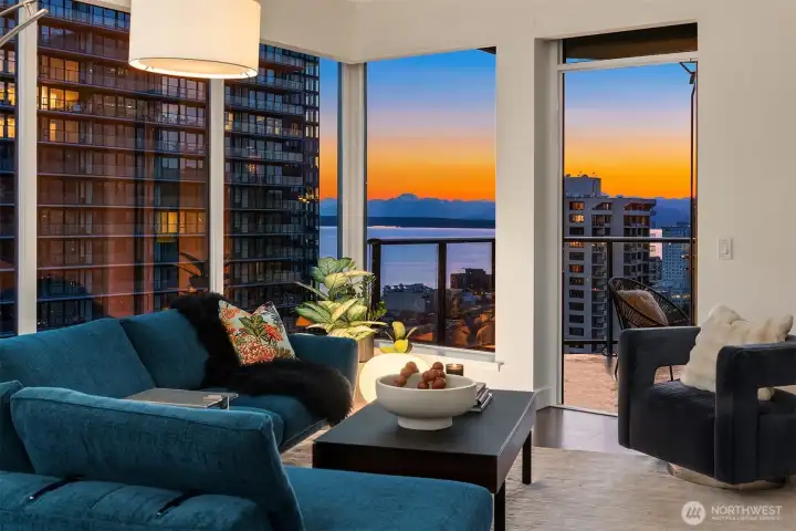 One of Escala’s most sought-after floor plans, this corner residence delivers thoughtful flow, expansive exposure, and elevated livability.