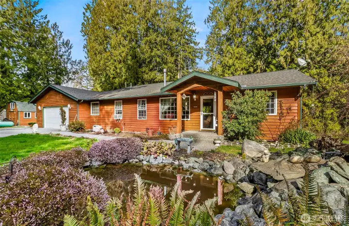 Mini pond in front of the home
