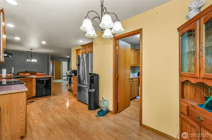 Kitchen with access to laundry room/garage.