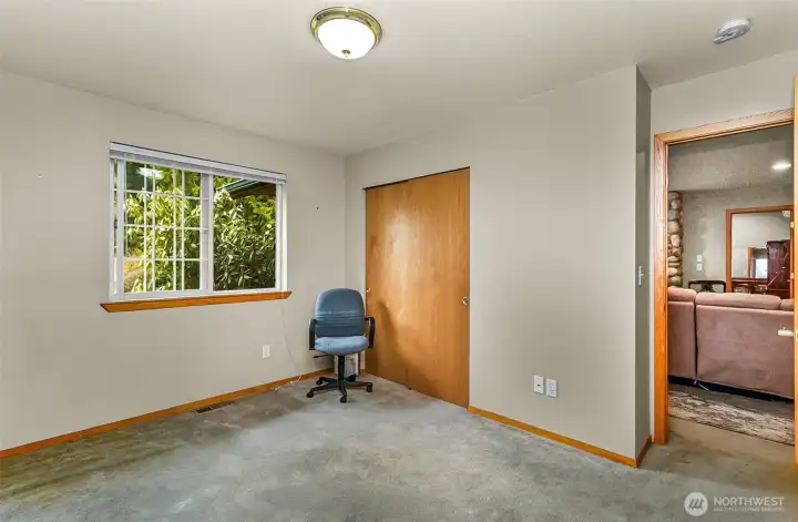 Bedroom off living room