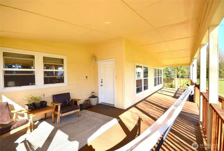 Inviting front entrance welcomes you into this charming country home.