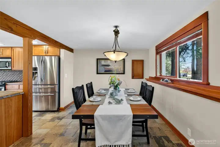 First floor dining allows for spacious gatherings. First floor dining allows for spacious gatherings.