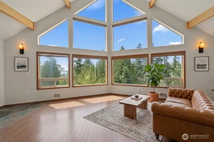 Bright open concept. This photo is virtually staged.