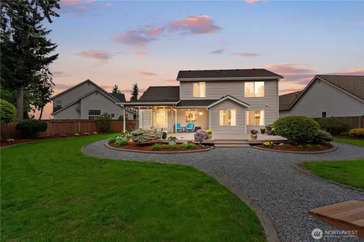 Thoughtfully curated landscaping to make the backyard feel like a park
