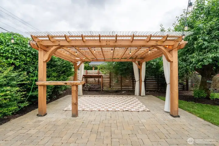 Newly installed paver patio