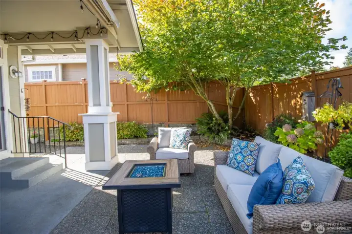 Lovely back yard beckons you to come and relax