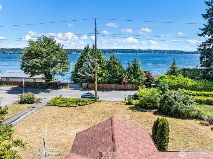 Aerial view above the house