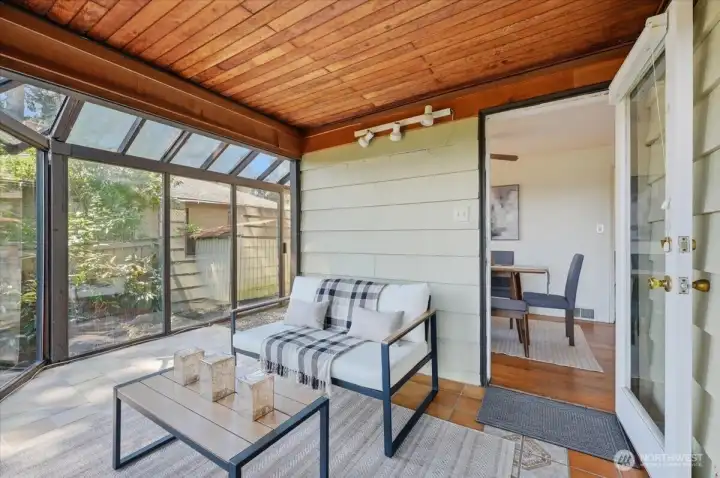 Solarium connects to the dining room. Solarium connects to the dining room.