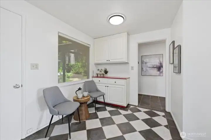 Kitchen nook. Kitchen nook.
