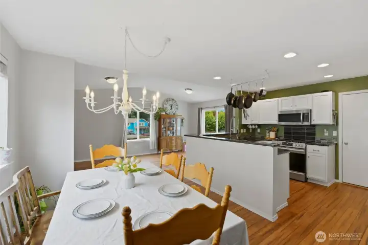 Connected living-dining-bonus space for easy days