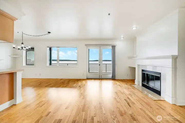 Light and bright with plentiful windows.