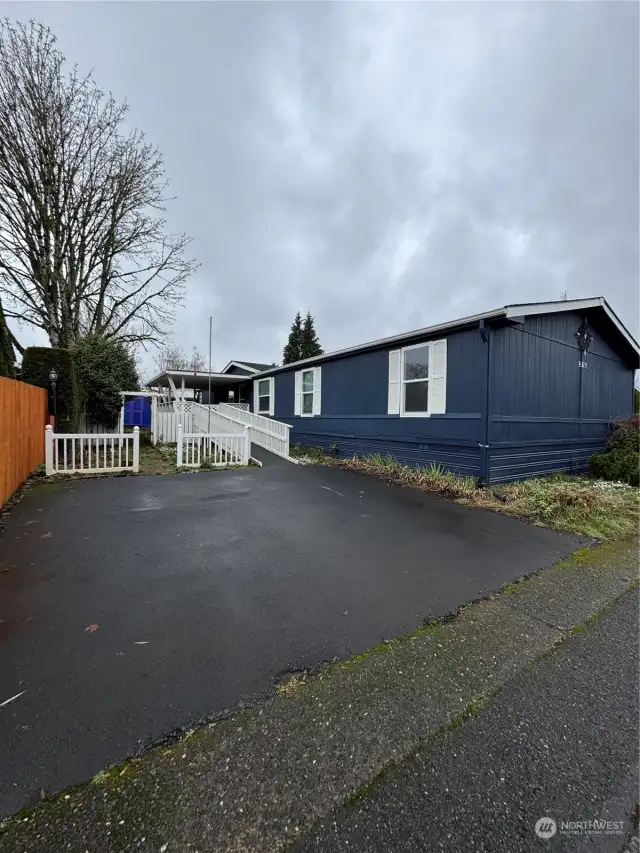 front of manufactured home