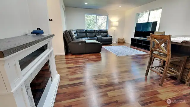 Good sized living room with 2 large window to share the light!