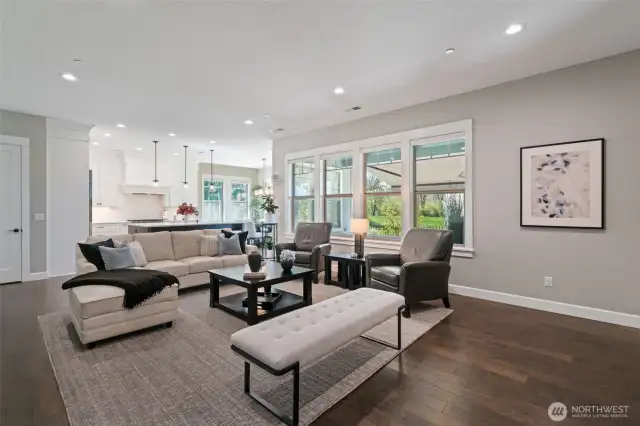 Great Room features adjustable custom LED lighting