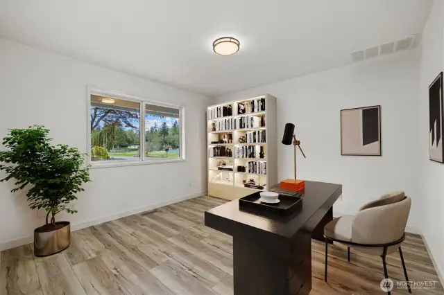 Den/Office - Some furniture rendered in this photo