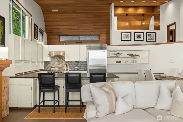 Great counter and storage space for this aesthetically pleasing kitchen