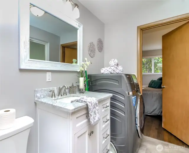Half Bath With Brand New Combo Washer/Dryer