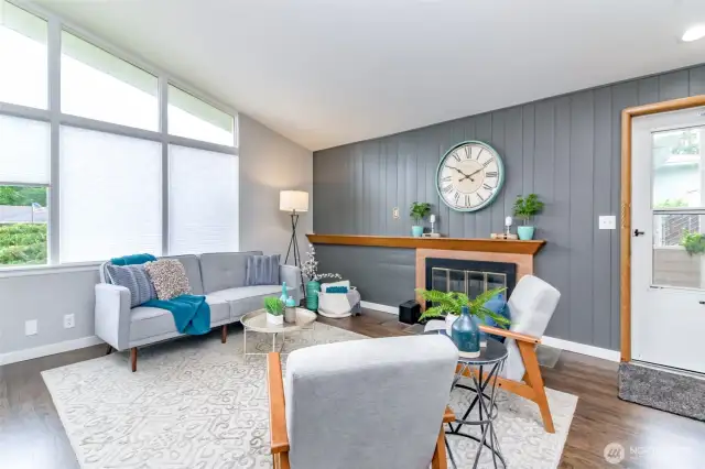Cozy Living Room with Wood Burning Fierplace