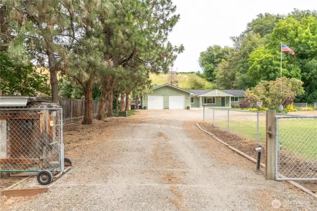 Driveway with gated entry