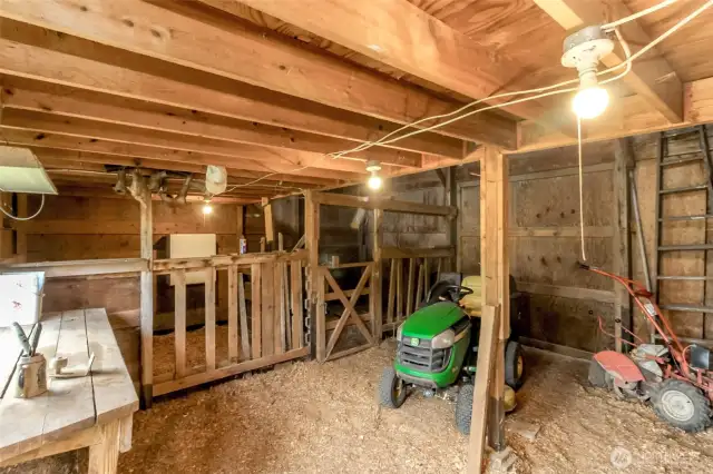 Inside barn also has a loft.