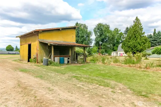 Barn opens from both sides for easy access to pasture.