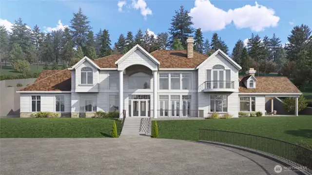 Image is a rendering of home designed by Nash and Associates.