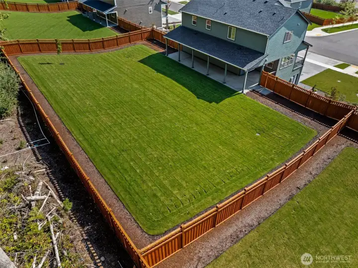 Huge backyard.  Lot is almost 1/3 of an acre