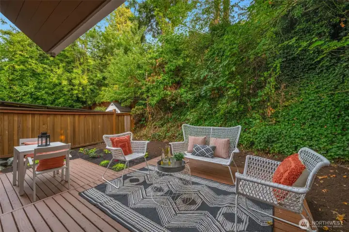 Cooling, private back deck perfect for summer dinner parties and a lush shade garden - we've already got you started with some cheery hostas, fuschias, and more!