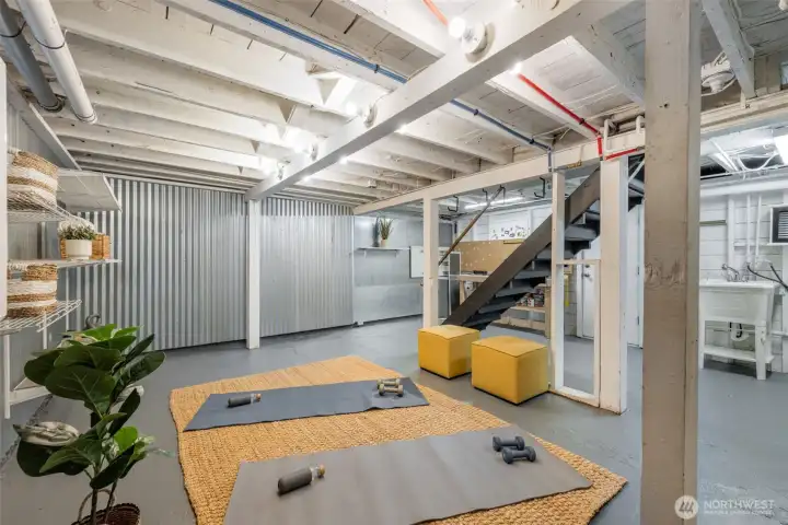 Lower level rip for your imagination:  home office or home theater?  Yoga, pilates, workout room?  Art or music studio?  Gear storage deluxe or wine cellar?