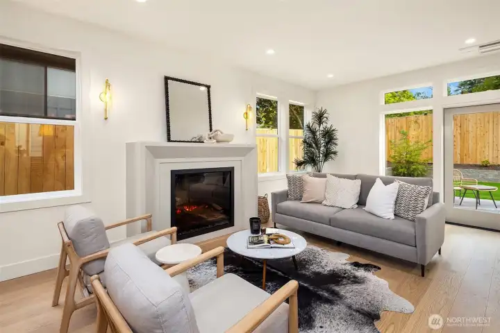 cozy fireplace