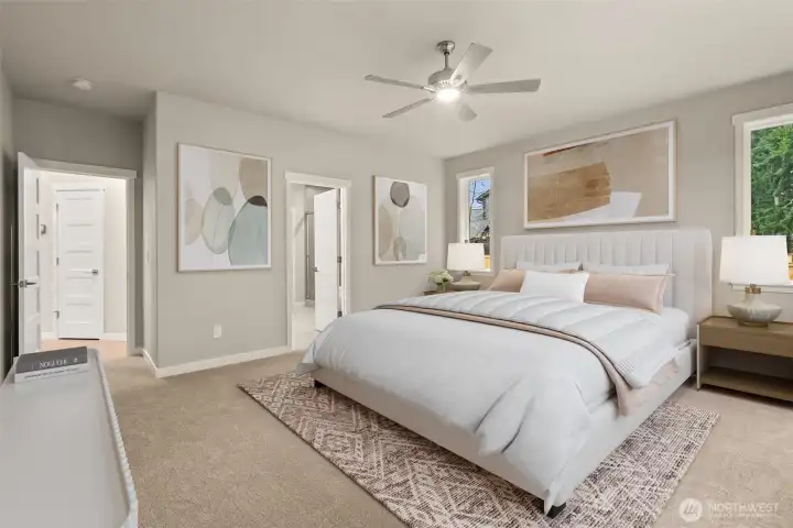 Home is under construction. Photos of a previously built home with similar finishes that are virtually staged. Builder reserves the right to make changes to plans & specifications without notice. Features vary by plan. Buyer to verify square footage.