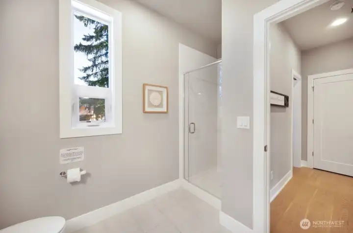 Main floor bathroom with shower