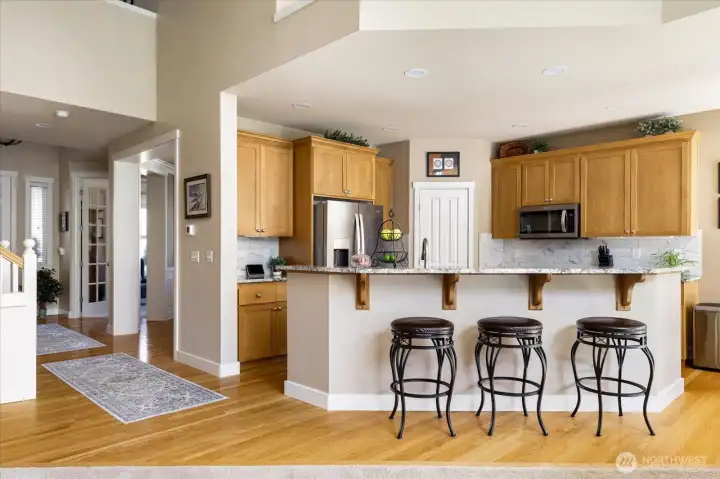 Bright and functional kitchen overlooking the main living areas