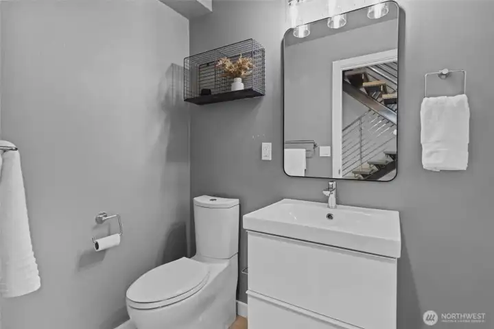 Bathroom with modern fixtures and finishes