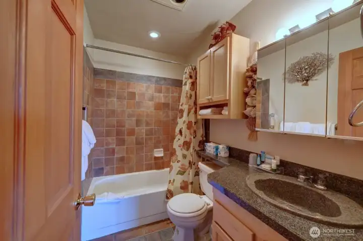 Full bath in unit 204, w/beautiful wash basin