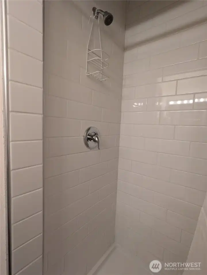 Newly remodeled "tiled" shower