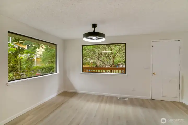 Dining nook with outside access to the deck