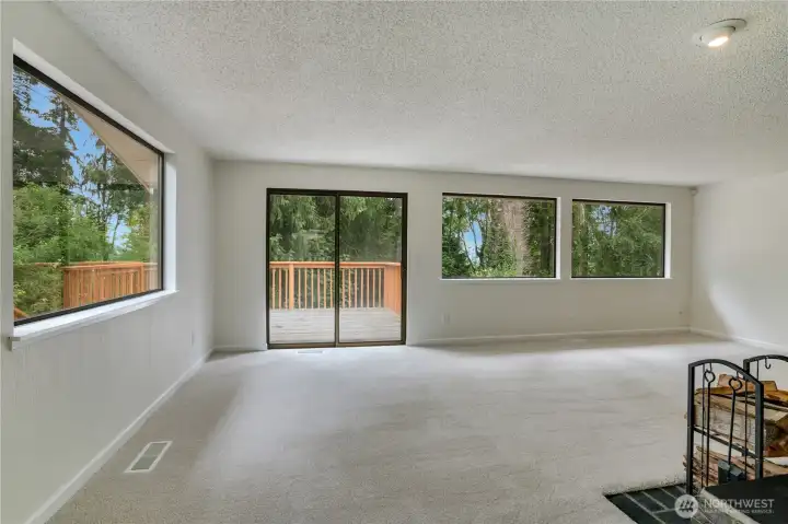Living room. Partial views of the water scene here.