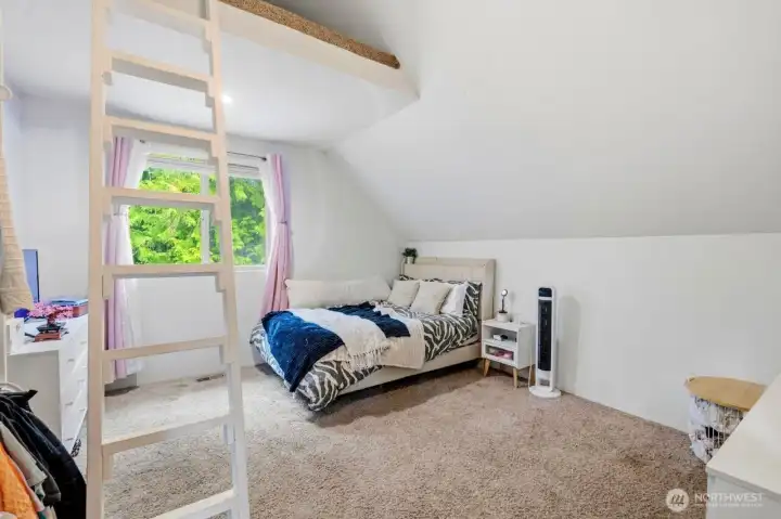 Room 1 upstairs with loft storage