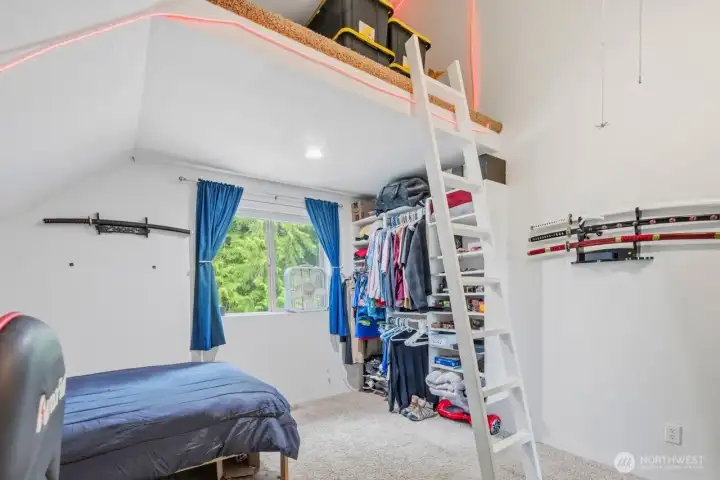 Room 2 upstairs with loft storage