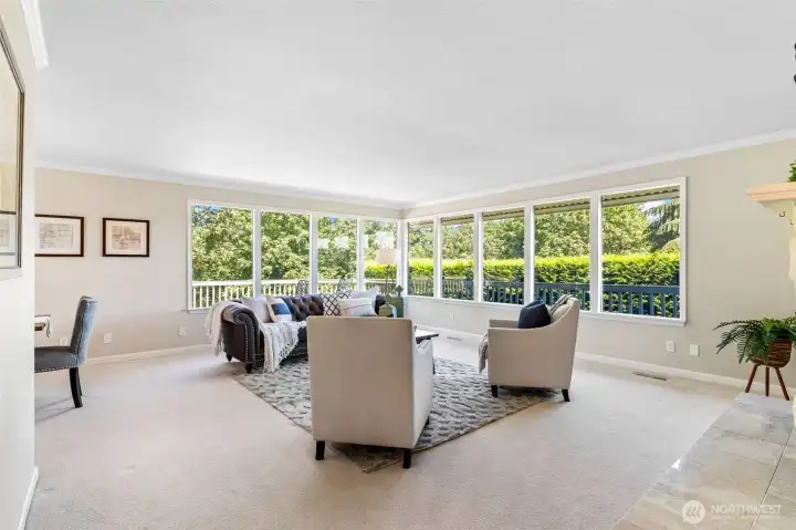 These walls of windows are dramatic and bring the outdoors in