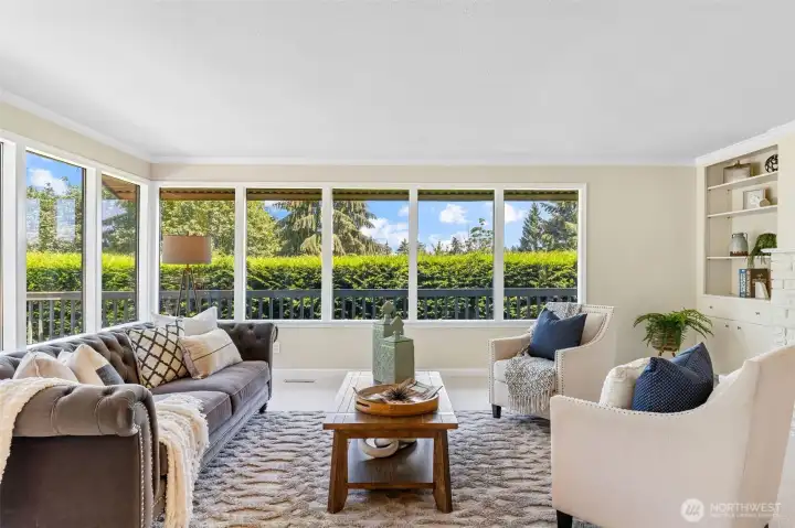 Cozy up and relax feeling as though you are living in your own private park