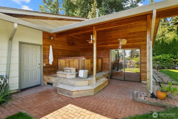 A covered hot tub for star gazing