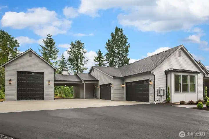 1016 asf 4 Car Garage PLUS 945 asf RV Garage w/ 18'