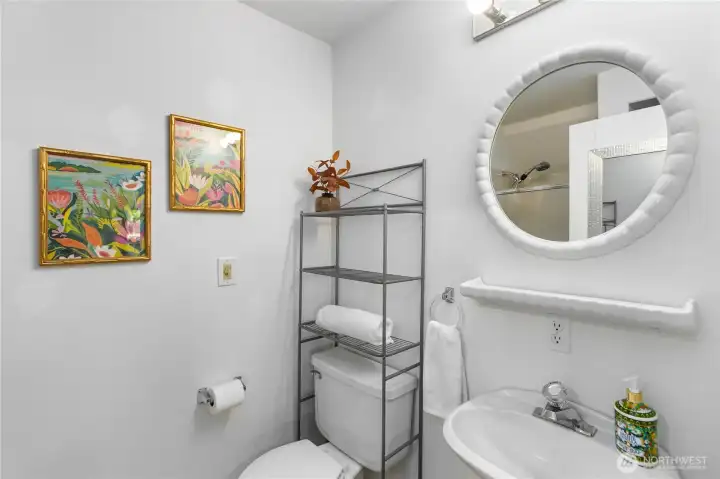 Basement bath with shower.
