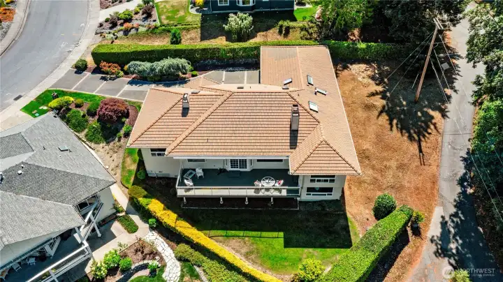Drone shot of the house overhead