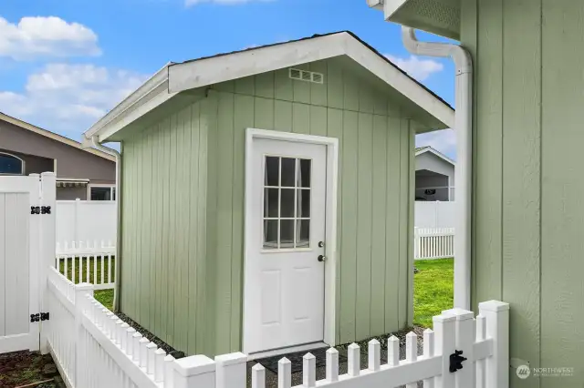 Cute little shed for your yard tools.