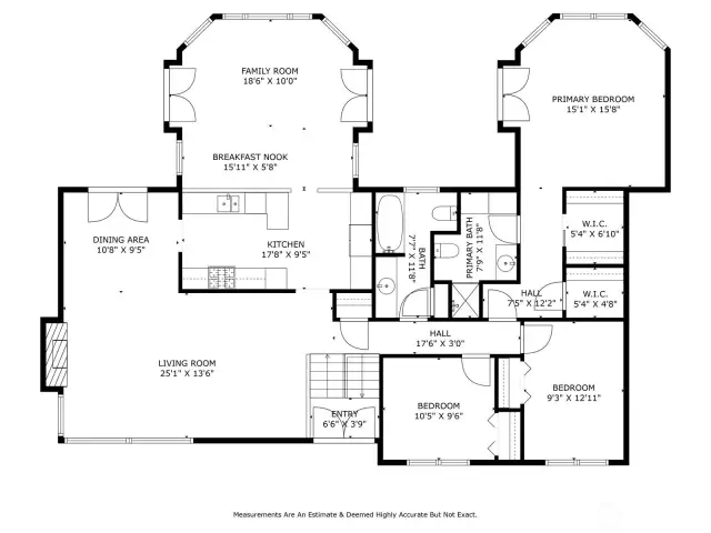 Check out the dimensions of the living, family and primary bedroom!