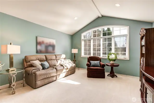 Large bonus room with vaulted ceiling.