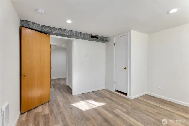 The second room on the lower level.